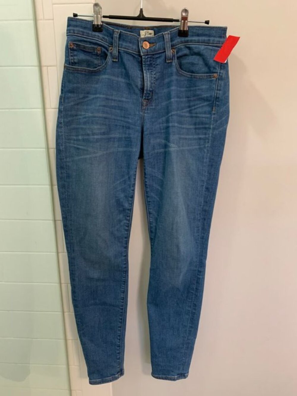 J.Crew Toothpick Jeans Womens 28 Blue Medium Wash Mid Rise Skinny Stretch Denim